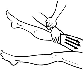 Рис. 9. Выжимание двумя руками (с отягощением) на передней поверхности бедра